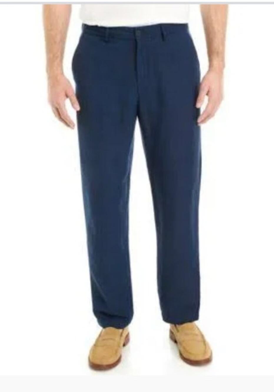 Magashoni Man Linen Blend Resort Pants Navy Blue